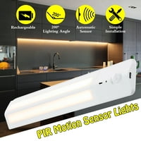 11.8in Kitchen LED Cabinbet Lamp Cabinet 54 Led Closet Light PIR Sensor Under Cabinet Lights//USB Rechargeable LED Light for Wardrobe